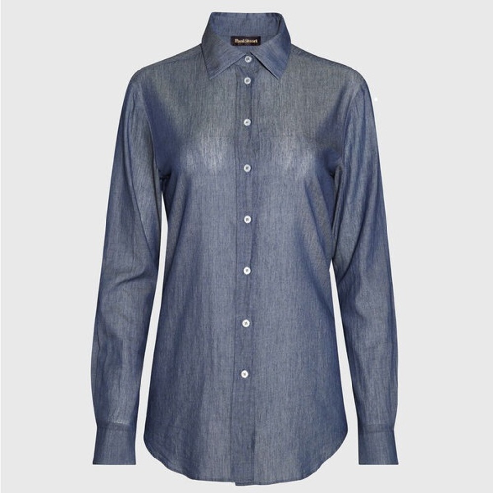 Paul Stuart Denim Button Down Shirt Women’s Tailored Blue Size 6